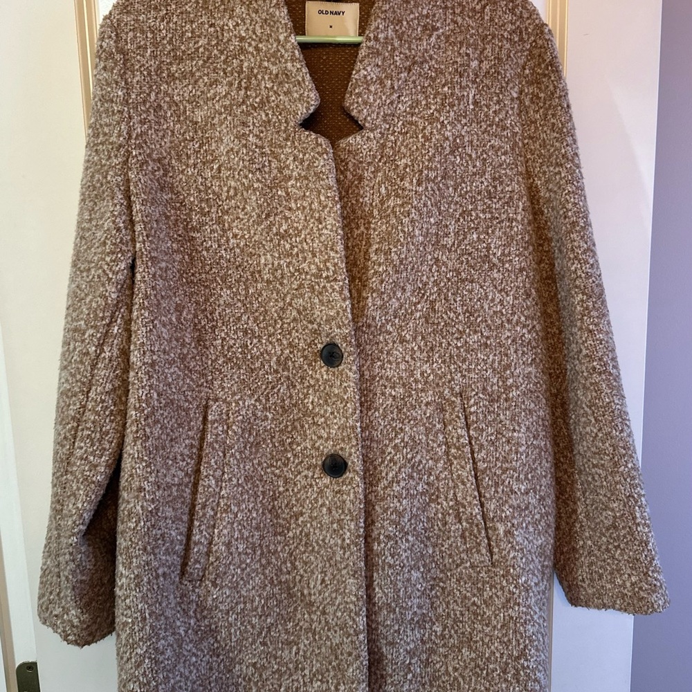Old Navy Women's Textured Brown Teddy Jacket